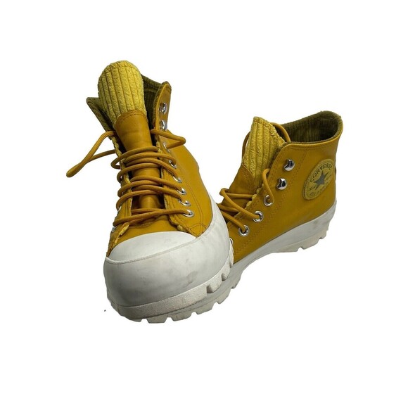 Converse Chuck Taylor All Star High Top Leather Lugged Boots Gold Dart Size 9 - Picture 13 of 16